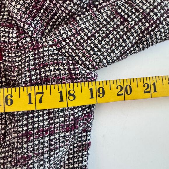 BANANA REPUBLIC Blazer 10 Tweed Single Neck Closure Open Front Satin Lined - Picture 12 of 13